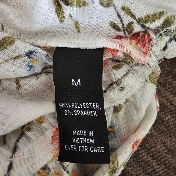 Iz Byer White Cream Tie Front Peplum Blouse - Picture 7 of 8